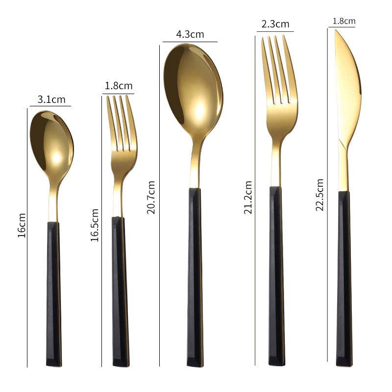 Colliam – 5 Piece Black Handle Cutlery Set - Colliam