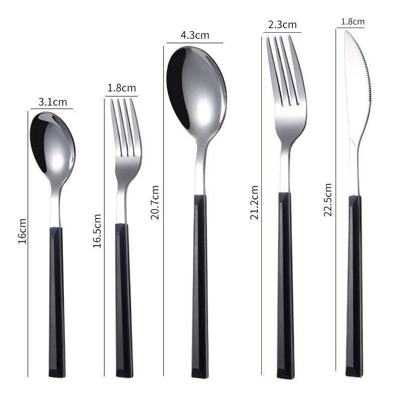 Colliam – 5 Piece Black Handle Cutlery Set - Colliam