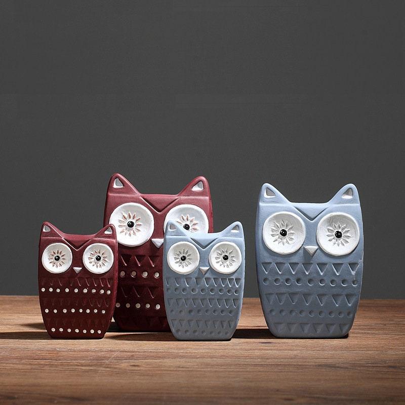 Colliam – Ceramic Owl Sculpture Decor - Colliam