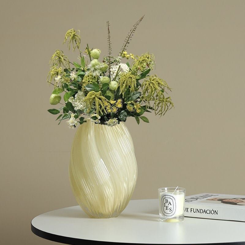 Colliam – Cream Modern Glass Vase - Colliam