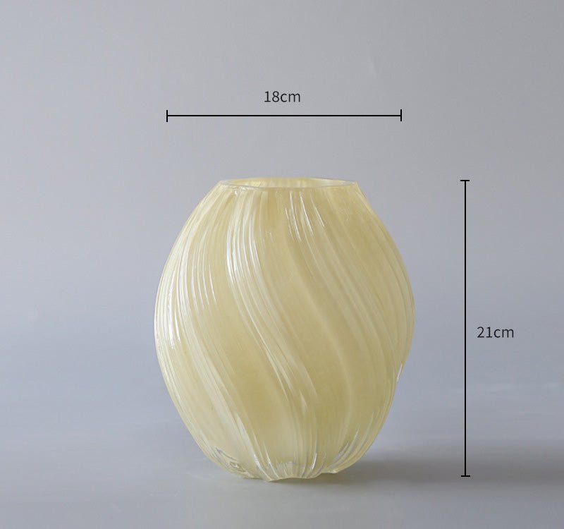 Colliam – Cream Modern Glass Vase - Colliam