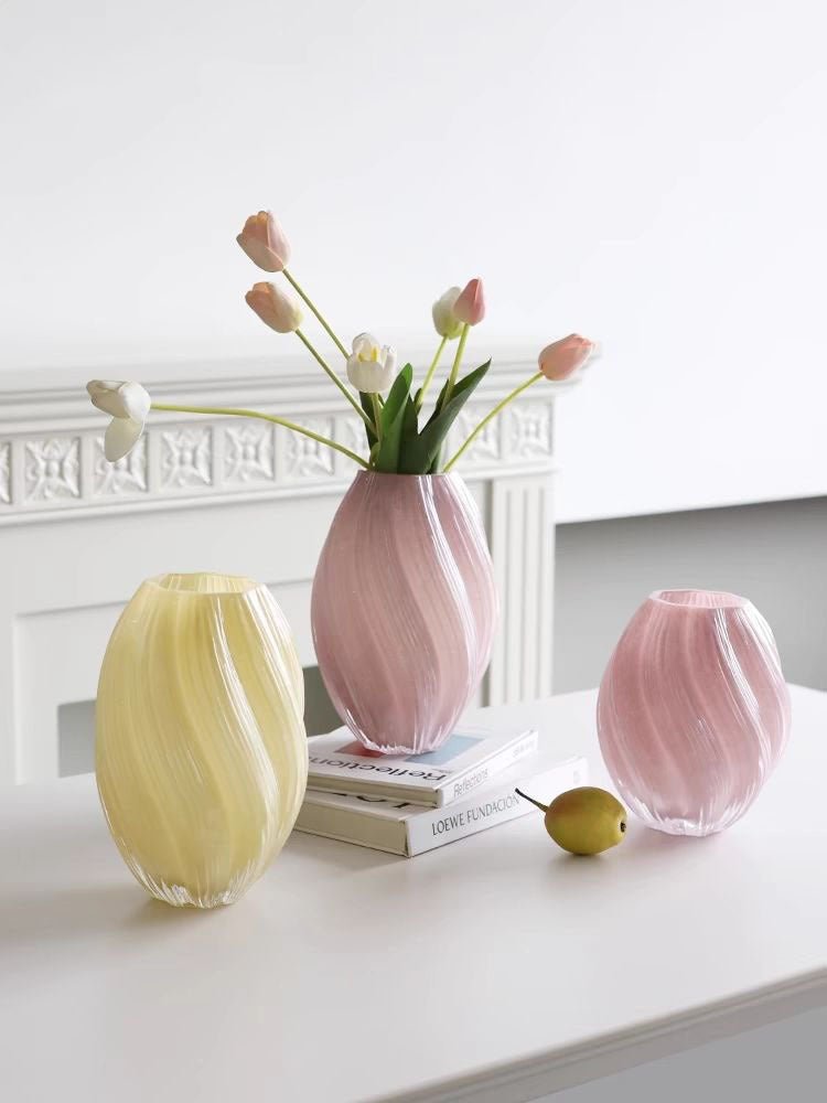 Colliam – Cream Modern Glass Vase - Colliam