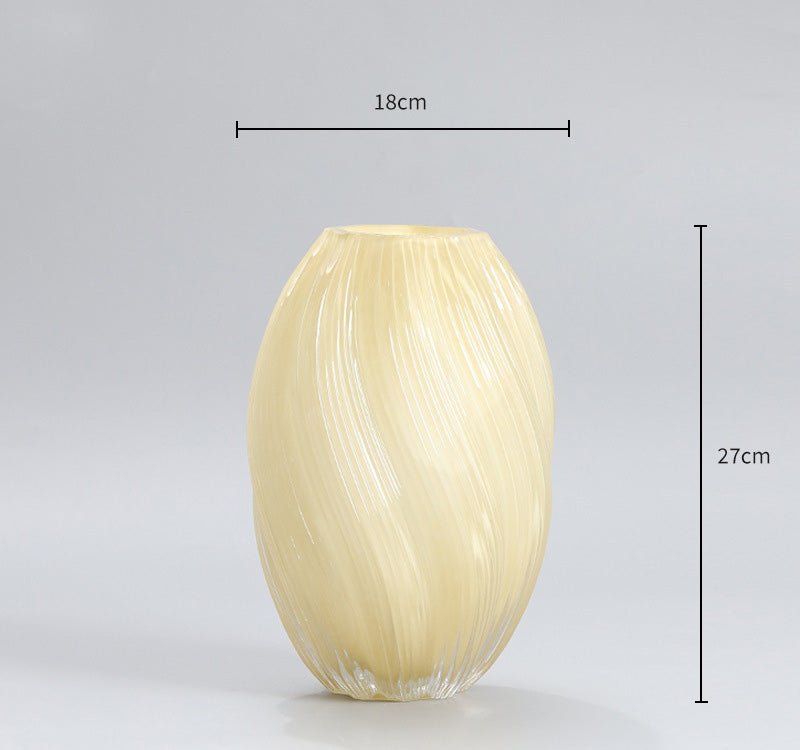 Colliam – Cream Modern Glass Vase - Colliam