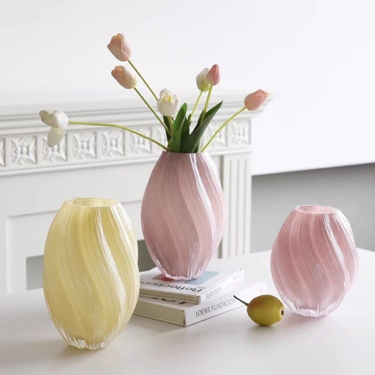 Colliam – Cream Modern Glass Vase - Colliam